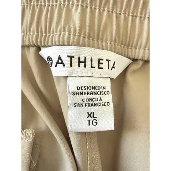 NWOT Athleta Cascade High Rise Cargo Poplin Pant Womens Size XL Beige - Picture 9 of 12